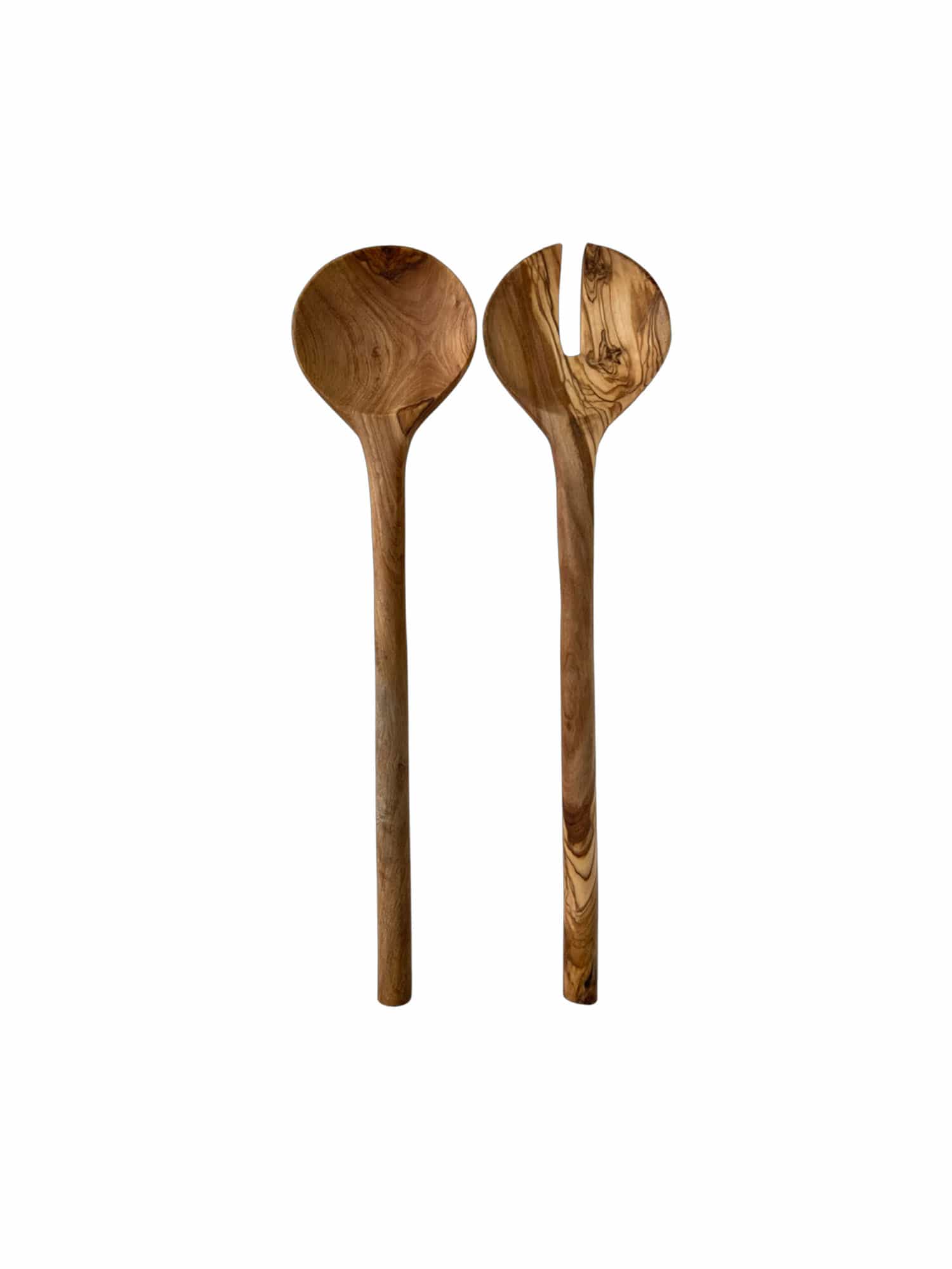 Scents and Feel Kitchenware Demi Lune Salad Serving Set 12" Olive Wood