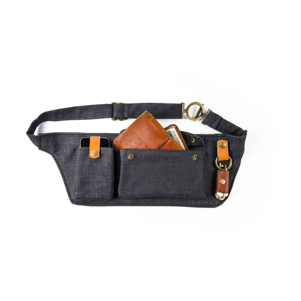 1.61 Soft Goods Clothing Denim and Leather Bum Bag