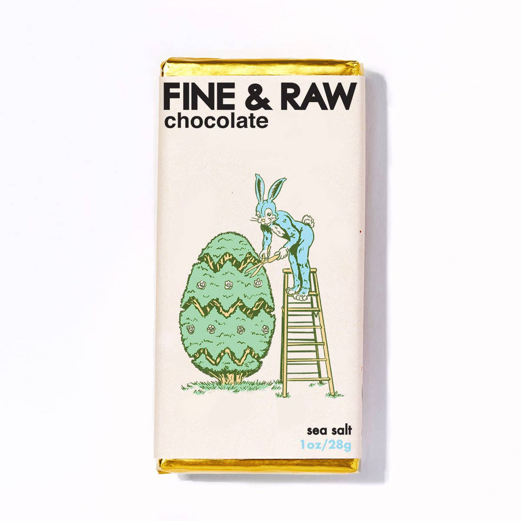 FINE & RAW Easter 1oz Sea Salt Chocolate Bar