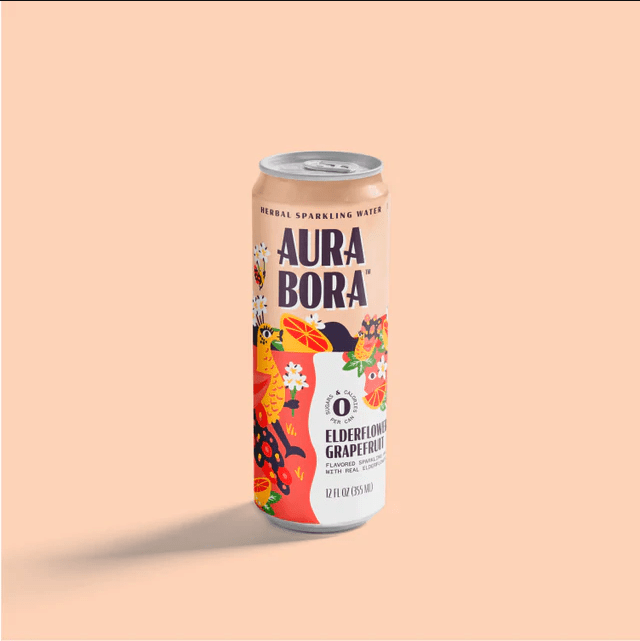 Aura Bora Elderflower Grapefruit Sparkling Water