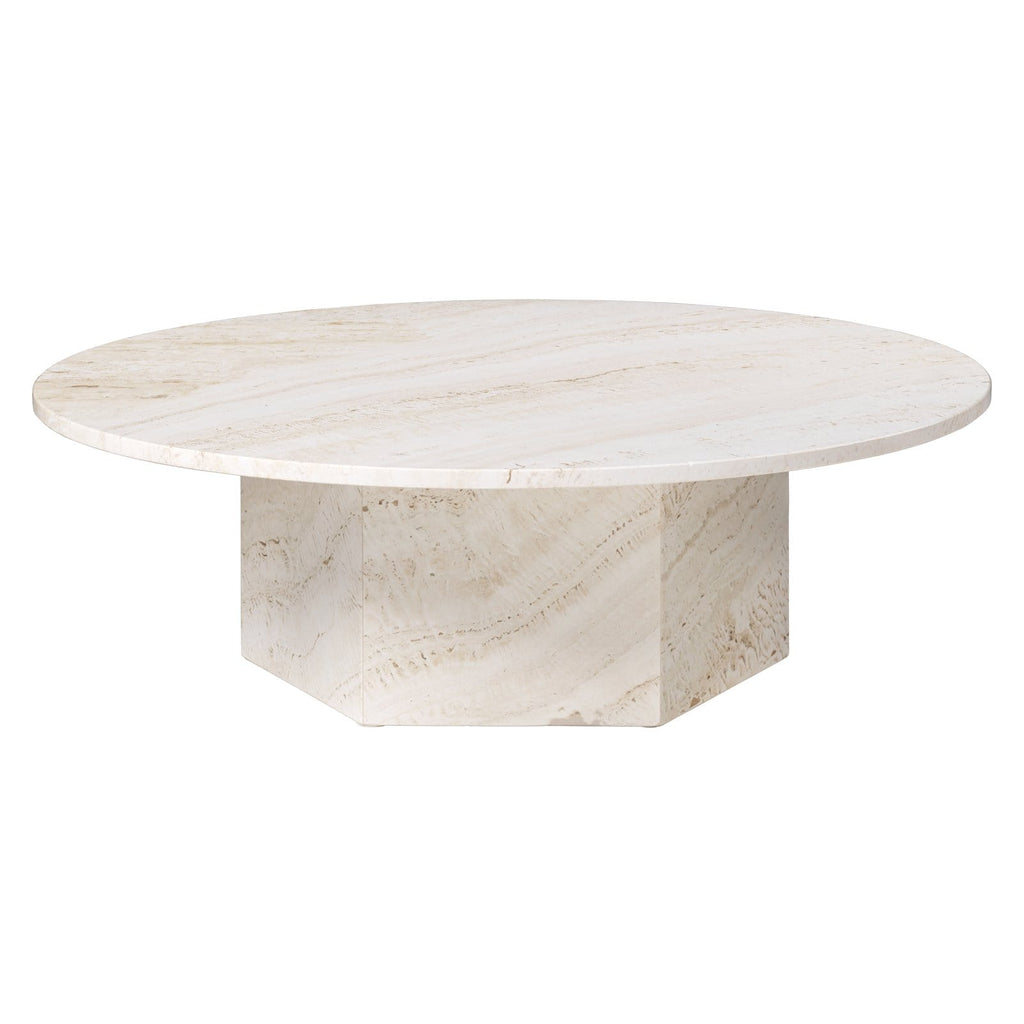 Gubi Furniture Neutral White Travertine Epic Coffee Table, Large