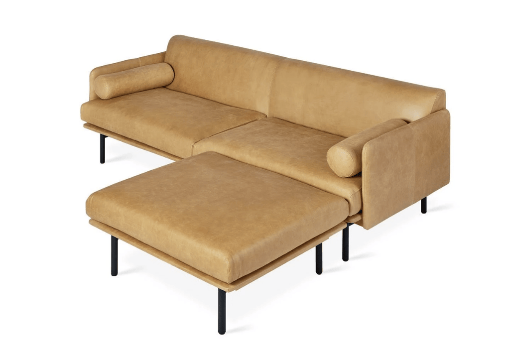 Gus Modern Furniture Canyon Whisky Leather Foundry Bi-Sectional Sofa