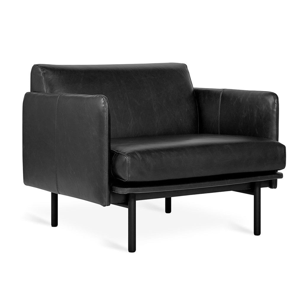 Gus Modern Furniture Saddle Black Leather Foundry Chair