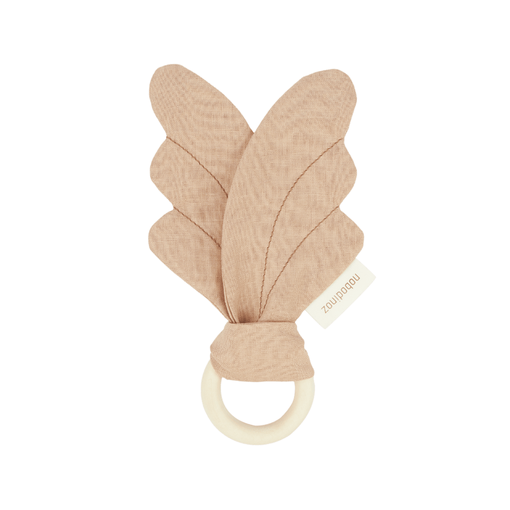 NOBODINOZ Child Sand French Linen Wings Teether Ring