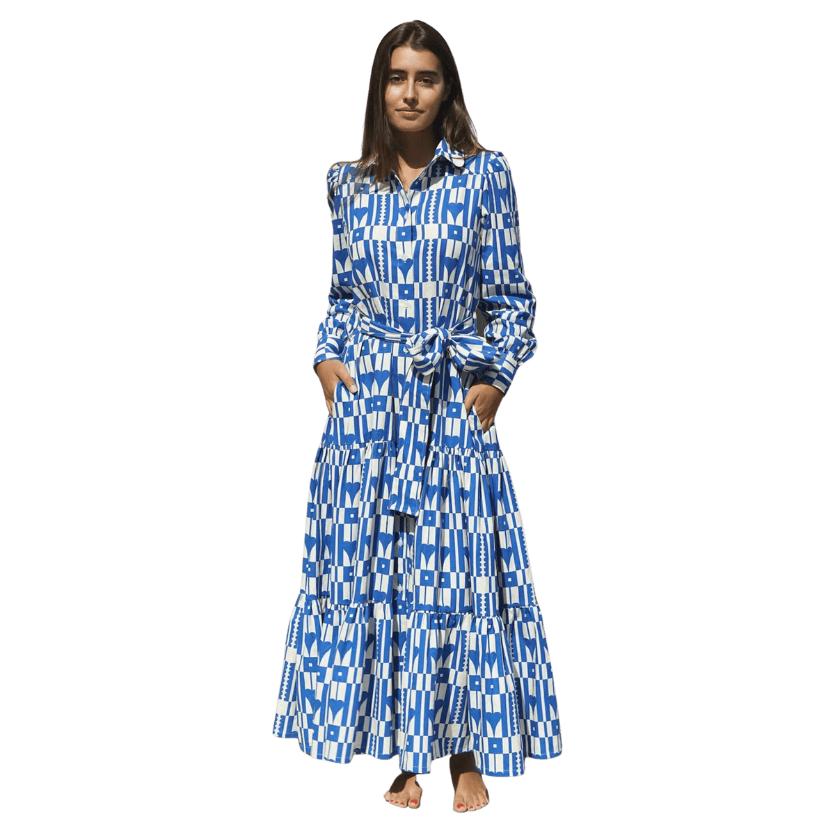 Gabriela Shirt Dress, Blue Hearts – Asher + Rye