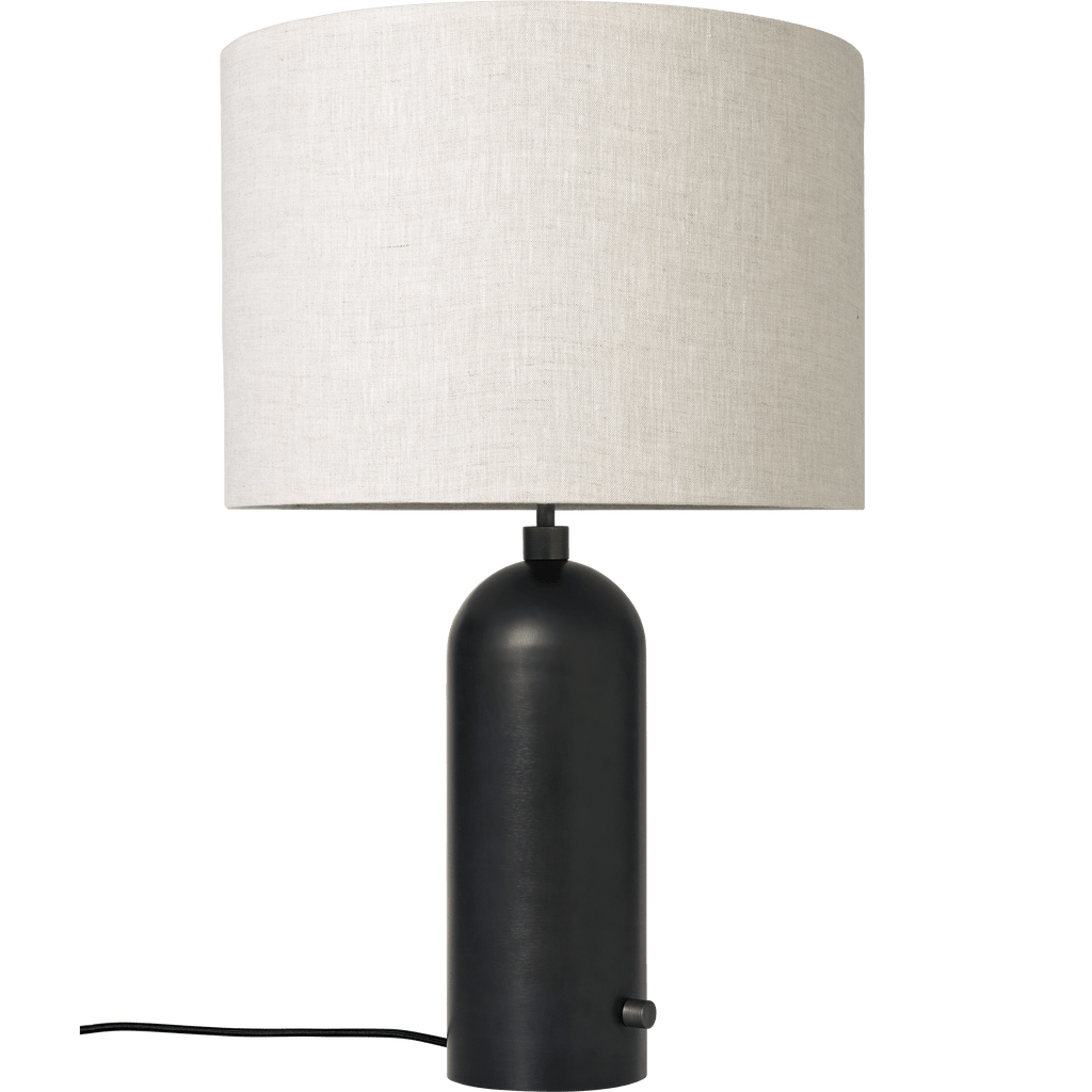 Gubi Lighting Blackened Steel / Canvas Gravity Table Lamp, Large
