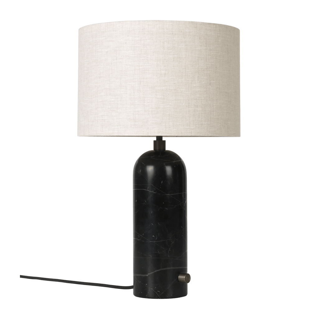 Gubi Lighting Black Marble / Canvas Gravity Table Lamp, Small