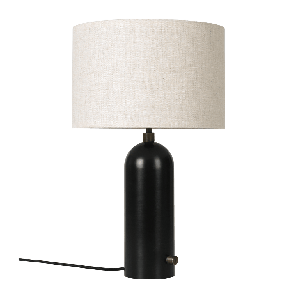 Gubi Lighting Blackened Steel / Canvas Gravity Table Lamp, Small