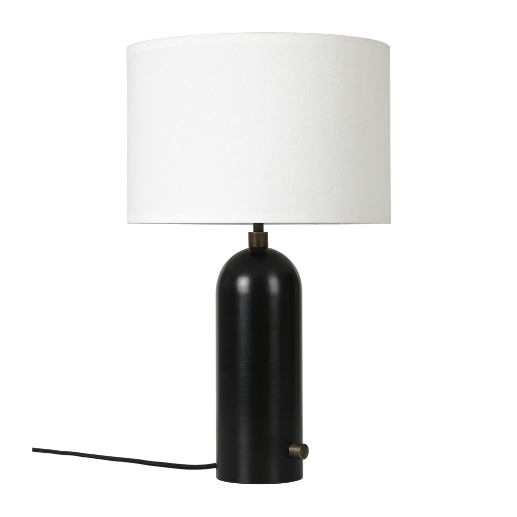 Gubi Lighting Blackened Steel / White Gravity Table Lamp, Small