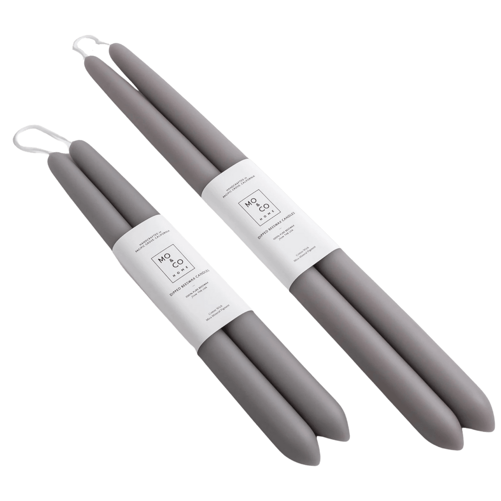 Mo&Co Home Candle Grey Beeswax Dipped Taper Candles