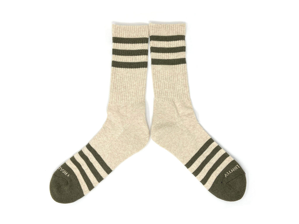 The Ampal Creative Socks Olive Heather Stripes Socks