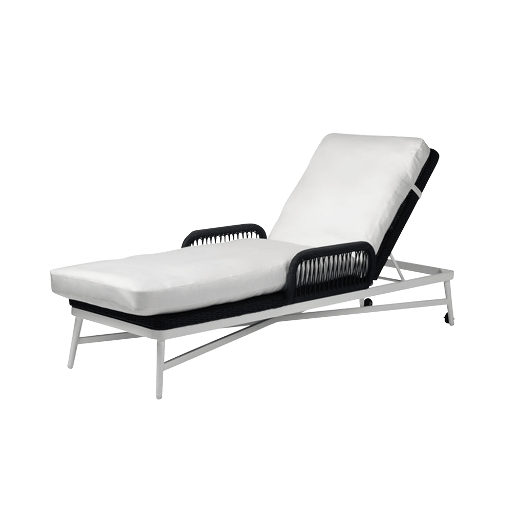 Made Goods Furniture Dark Navy Rope/White Aluminum Frame Hendrick Chaise Lounge