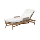Made Goods Furniture Natural Twisted Faux Wicker/Teak Frame Hendrick Chaise Lounge