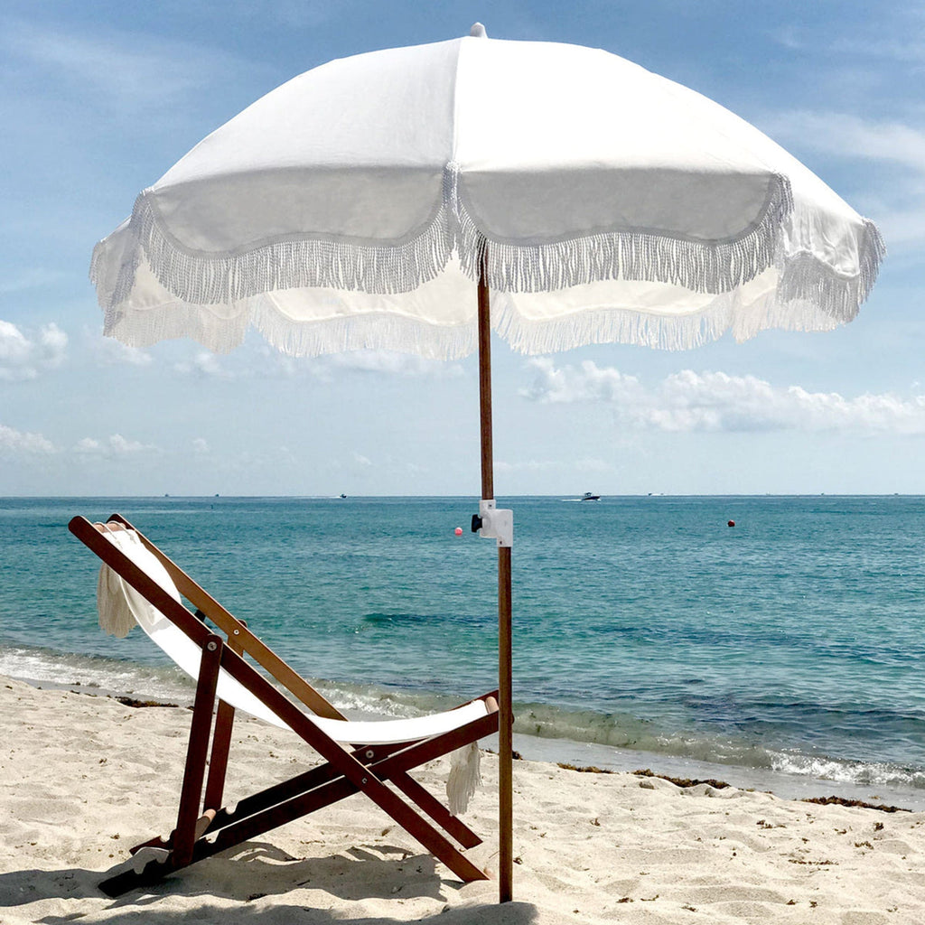 Business & Pleasure Outdoor Holiday Beach Umbrella, Antique White