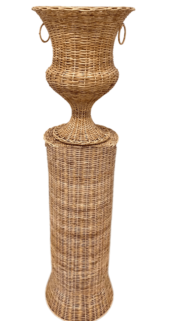 The Enchanted Home Furniture INCREDIBLY LARGE URN AND PEDESTAL VASE