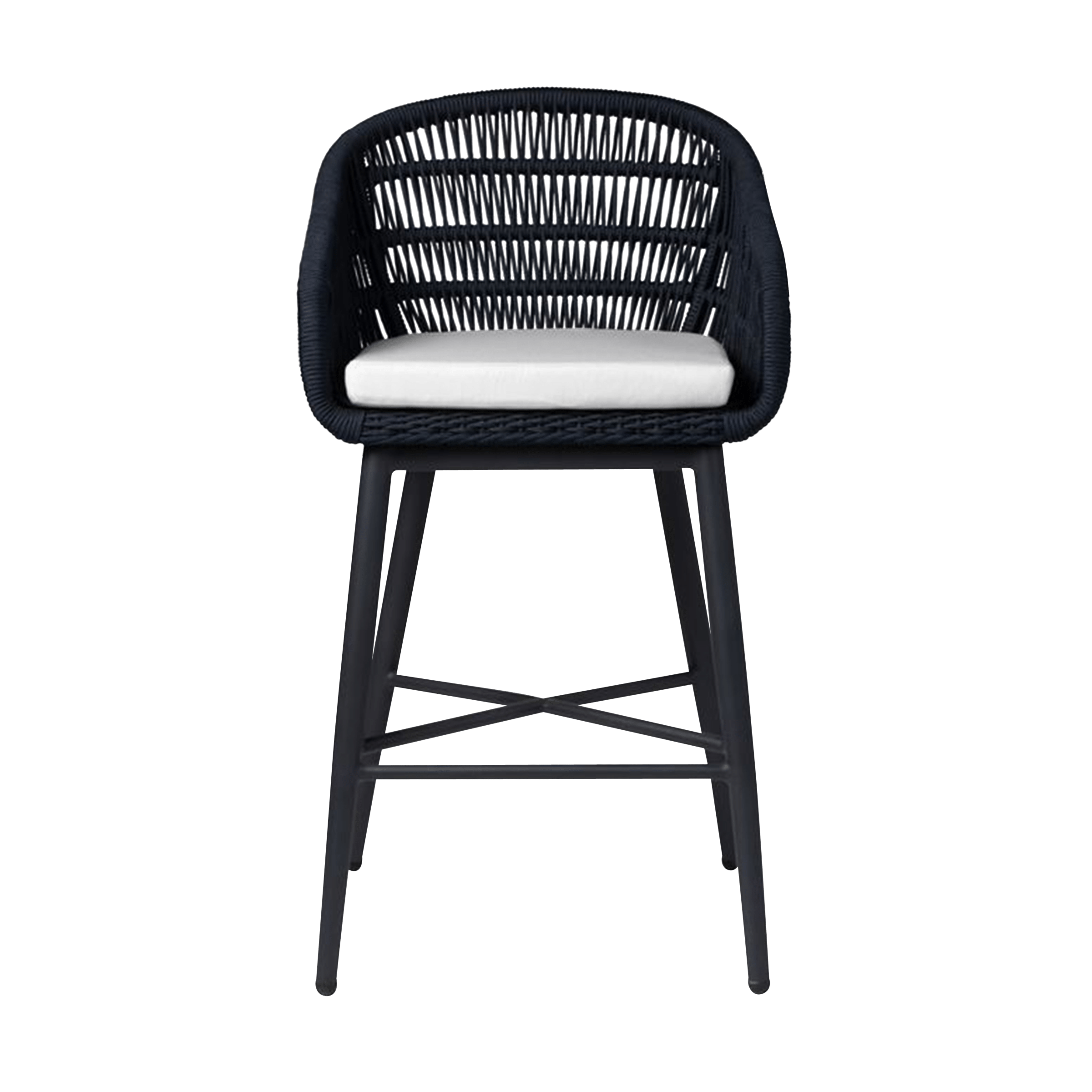 Made Goods Furniture Dark Navy Rope/Charcoal Frame Jolie Bar Stool