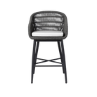 Made Goods Furniture Slate Rope/Charcoal Frame Jolie Bar Stool