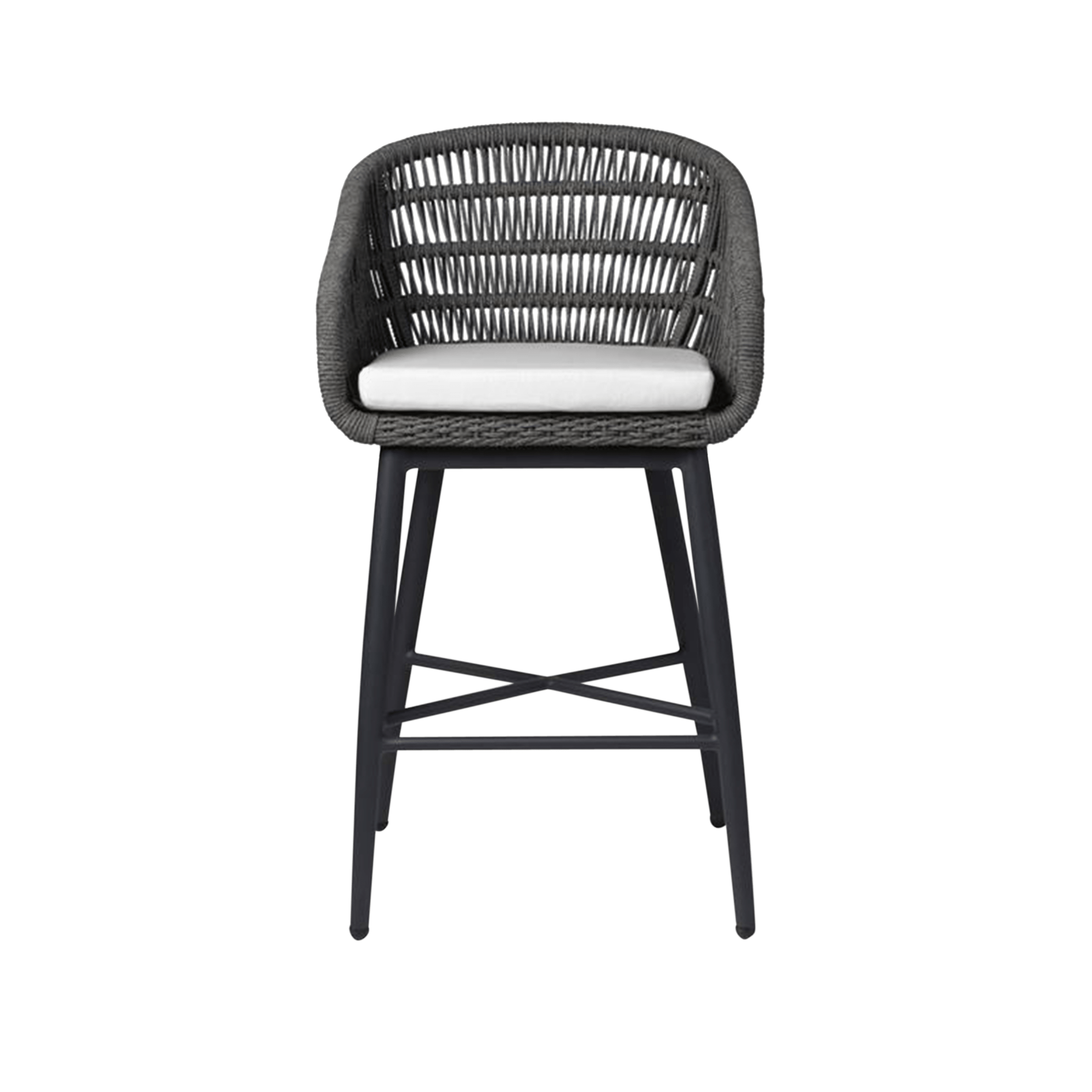 Made Goods Furniture Slate Rope/Charcoal Frame Jolie Bar Stool
