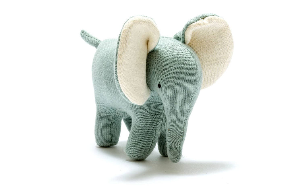 Best Years Ltd Knitted Organic Cotton Ellis the Elephant Plush Toy in Teal