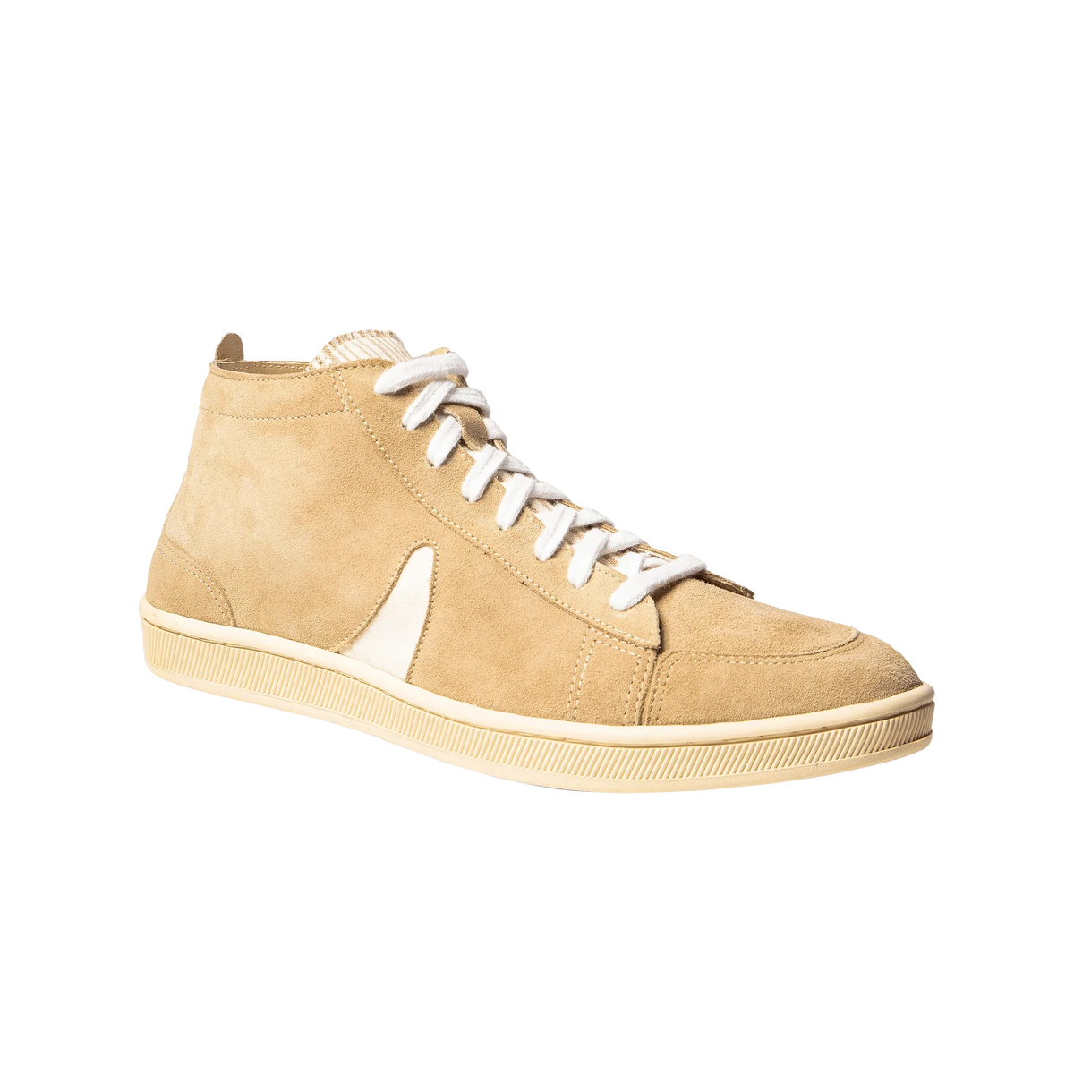 Clear Weather Tan Suede High-Top Sneakers Shearling Ribbed Sole High Top Sneakers main image 2