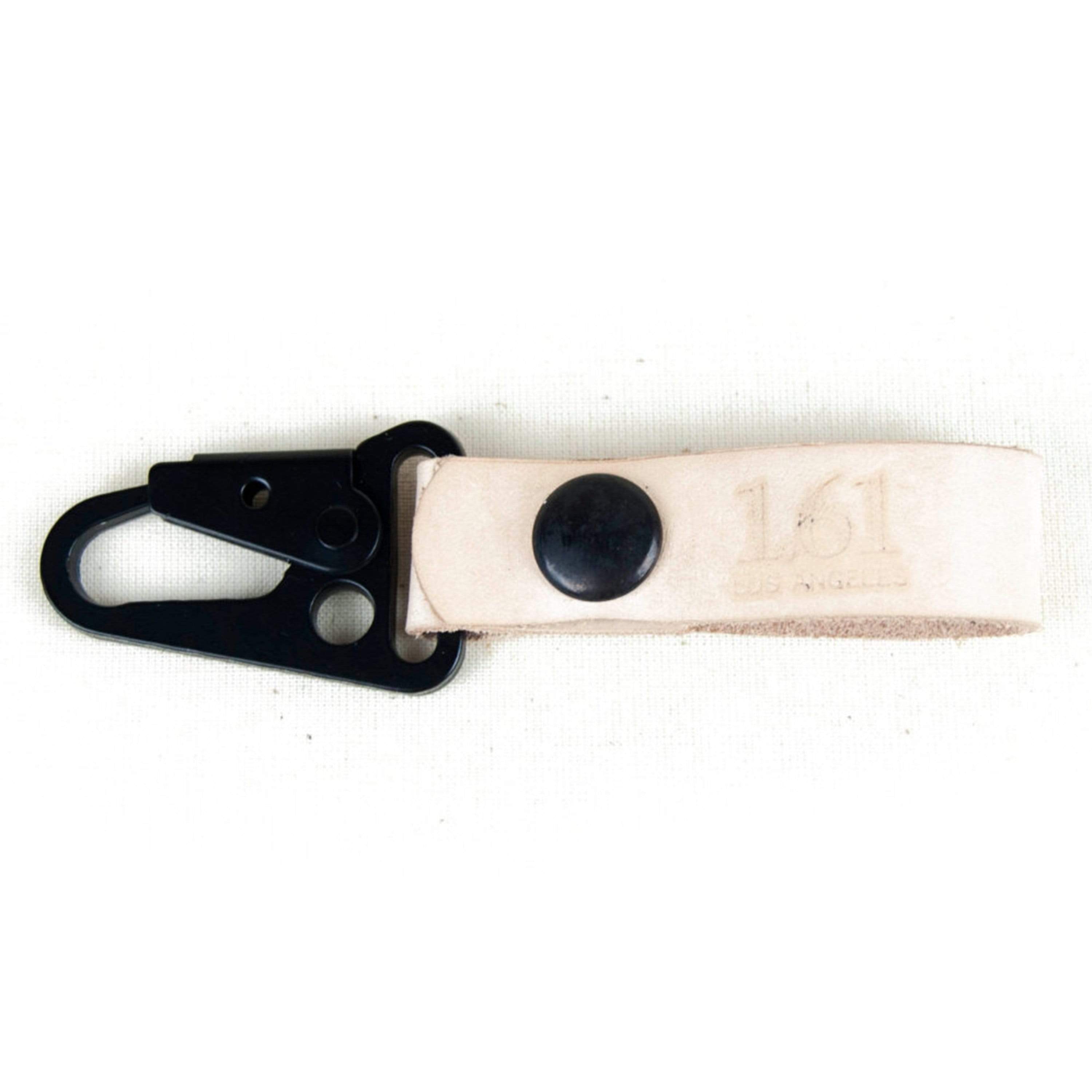 Saddle Tan Braided Leather Loop Snap Key Chain