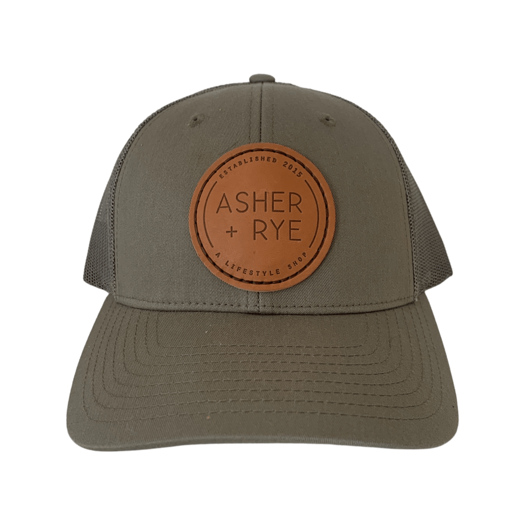 Asher + Rye Leather Patch Trucker