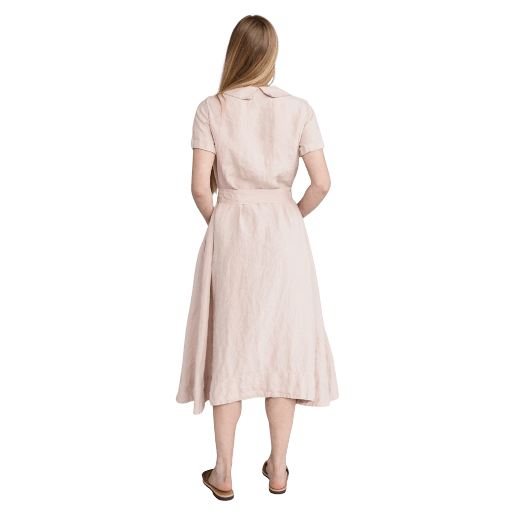 La Petite Alice Clothing Linen Dress Norah with Short Sleeves