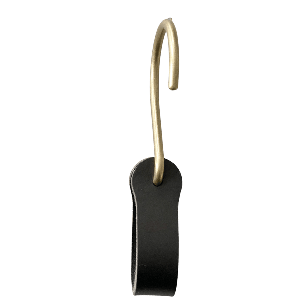 Lostine Hardware Black & Brass Ludlow Leather Hooks