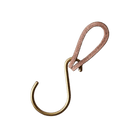 Lostine Hardware Tan & Brass Ludlow Leather Hooks
