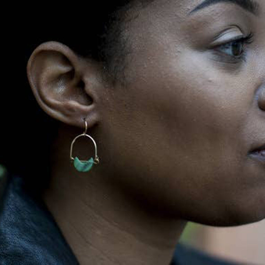 Michelle Starbuck Designs Jewelry Mini Eclipse Earrings in African Jade