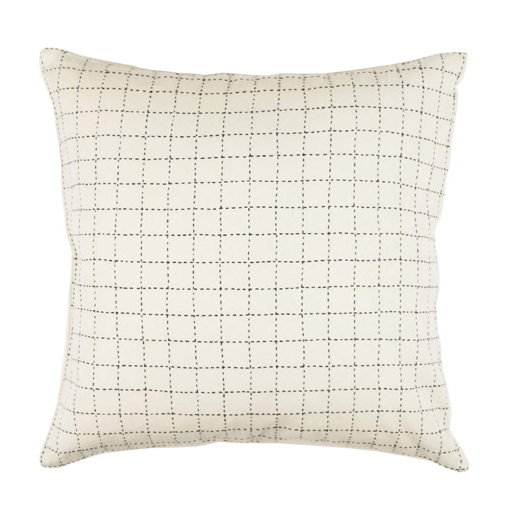 Anchal Pillow Mini Grid-Stitch Throw Pillow