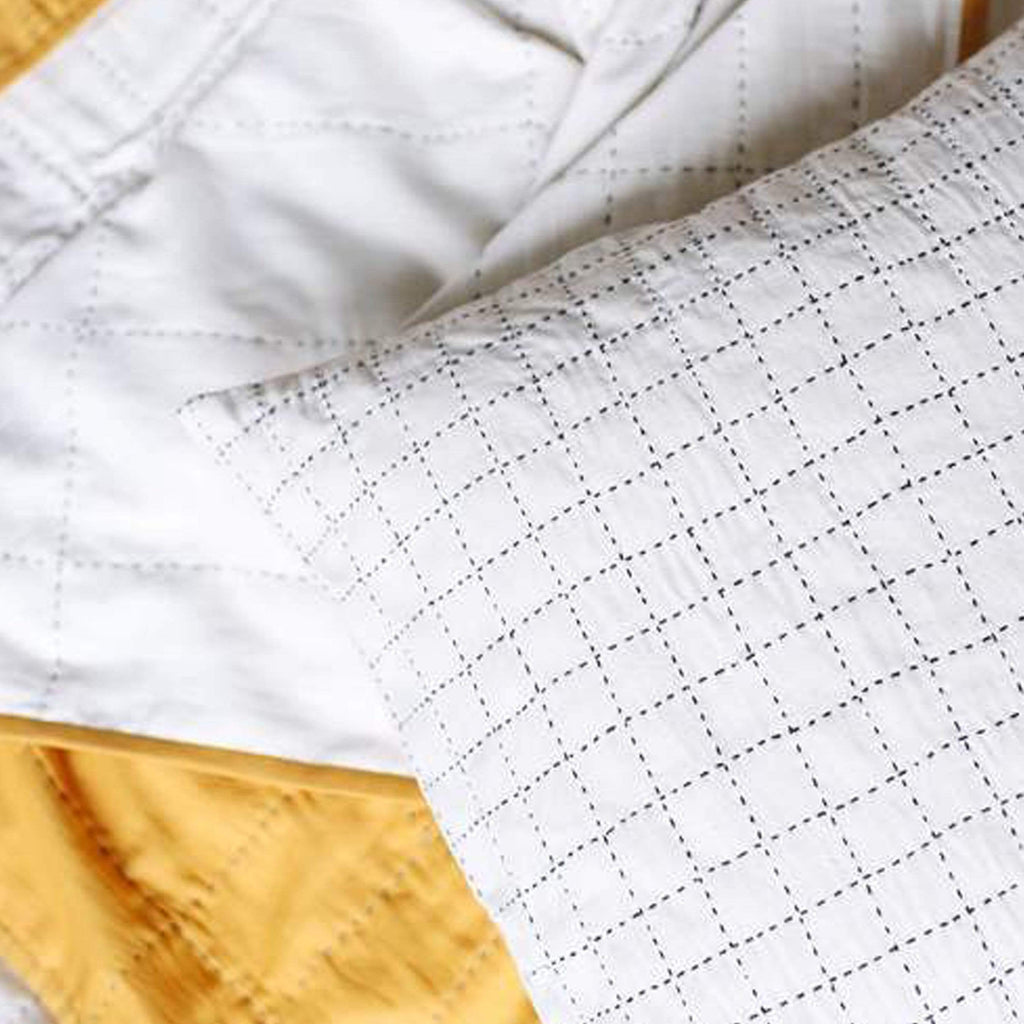 Anchal Pillow Mini Grid-Stitch Throw Pillow