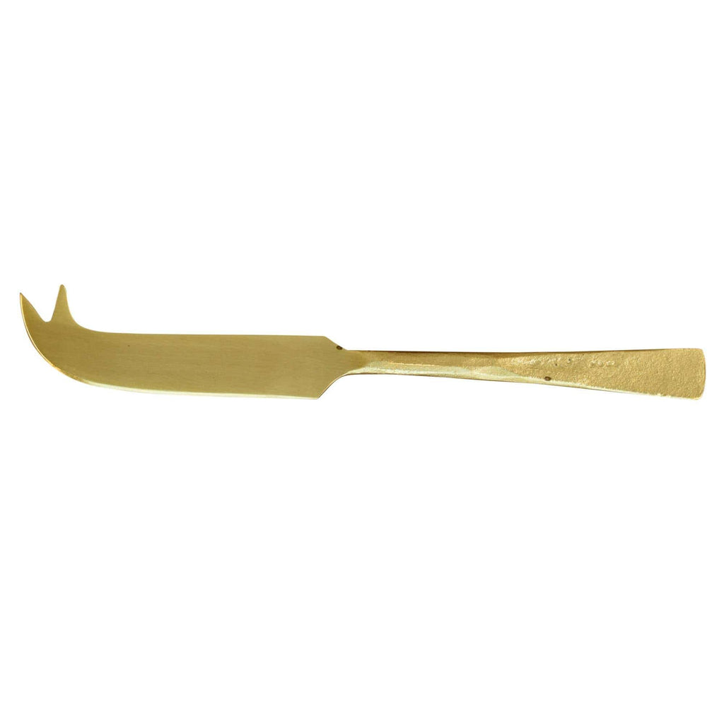 HomArt Miro Fork Tip Spear Cheese Knife, Brass