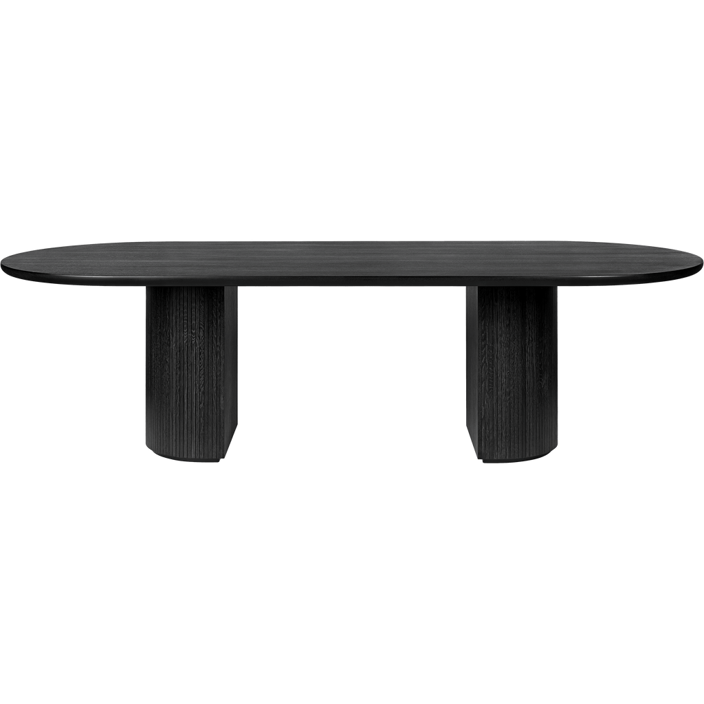 Gubi Furniture Small / Solid Black Stained Lacquered Oak Moon Dining Table, Elliptical