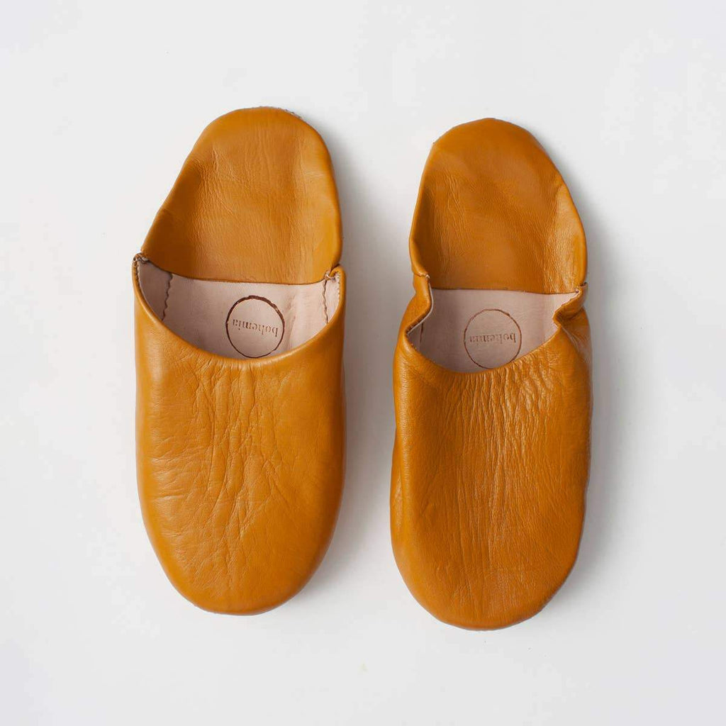Bohemia Design Clothing Small / Ochre Moroccan Babouche Leather Slippers