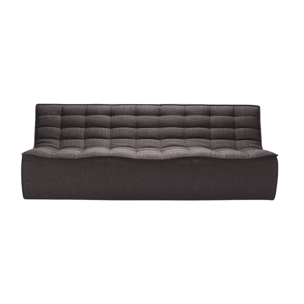 Ethnicraft Furniture Dark Grey N701 Sofa, 3 Seater