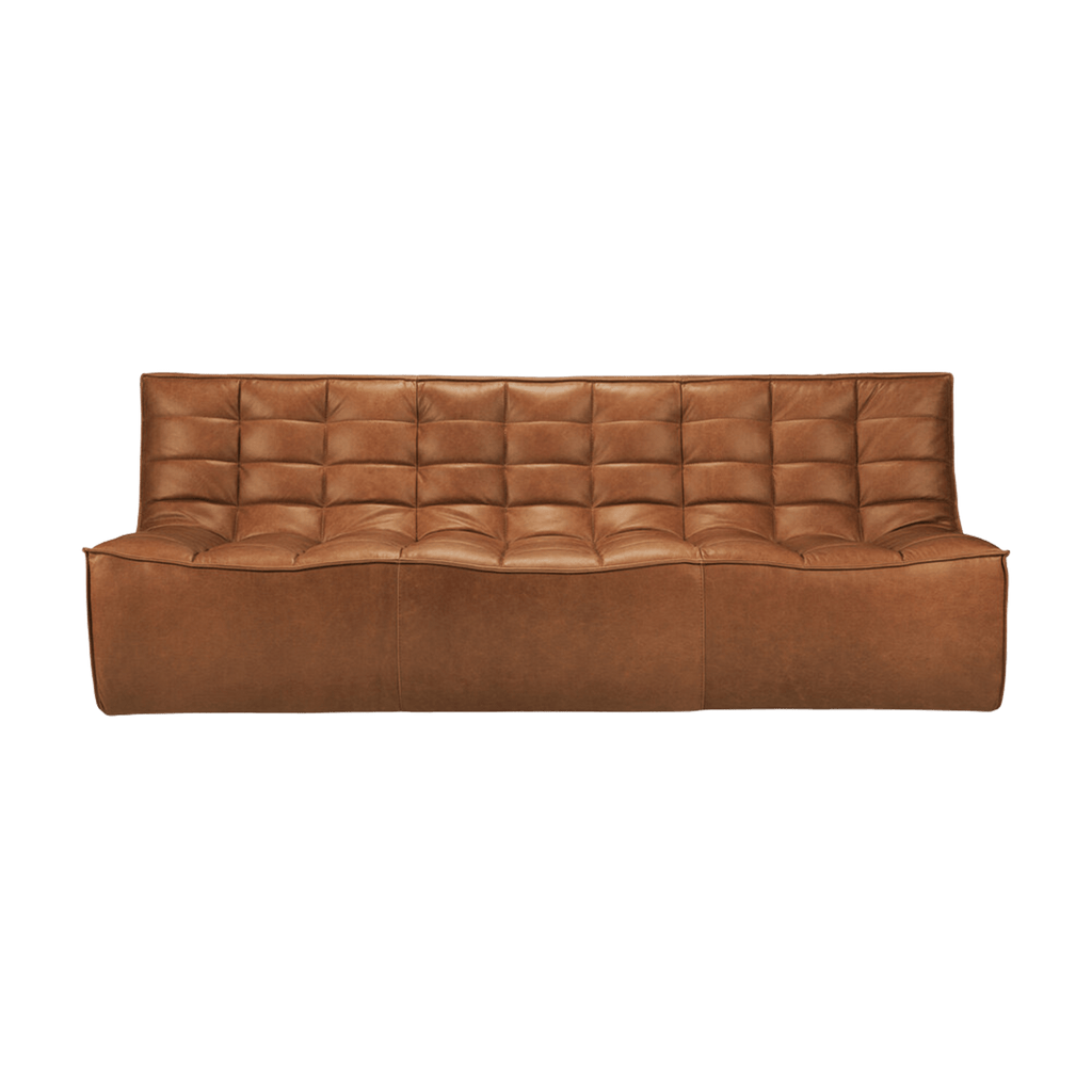 Ethnicraft Furniture Leather N701 Sofa, 3 Seater