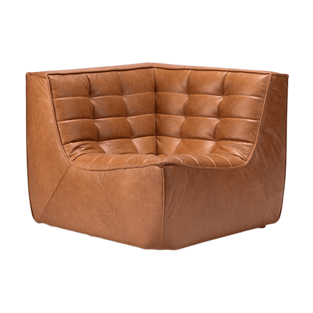 Ethnicraft Furniture Leather N701 Sofa, Corner