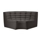 Ethnicraft Furniture Dark Grey N701 Sofa, Corner Round