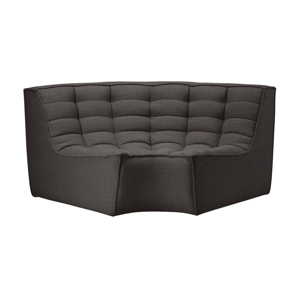 Ethnicraft Furniture Dark Grey N701 Sofa, Corner Round