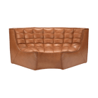 Ethnicraft Furniture Leather N701 Sofa, Corner Round