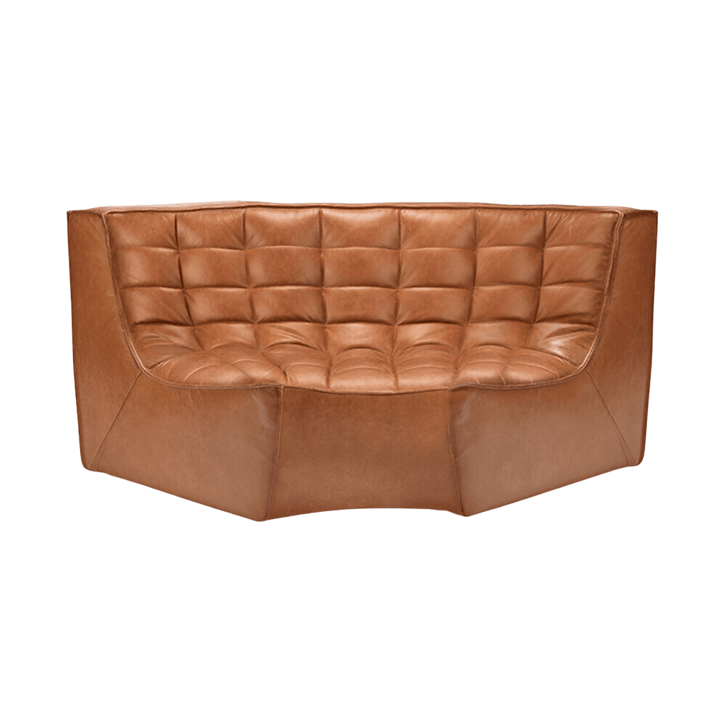 Ethnicraft Furniture Leather N701 Sofa, Corner Round