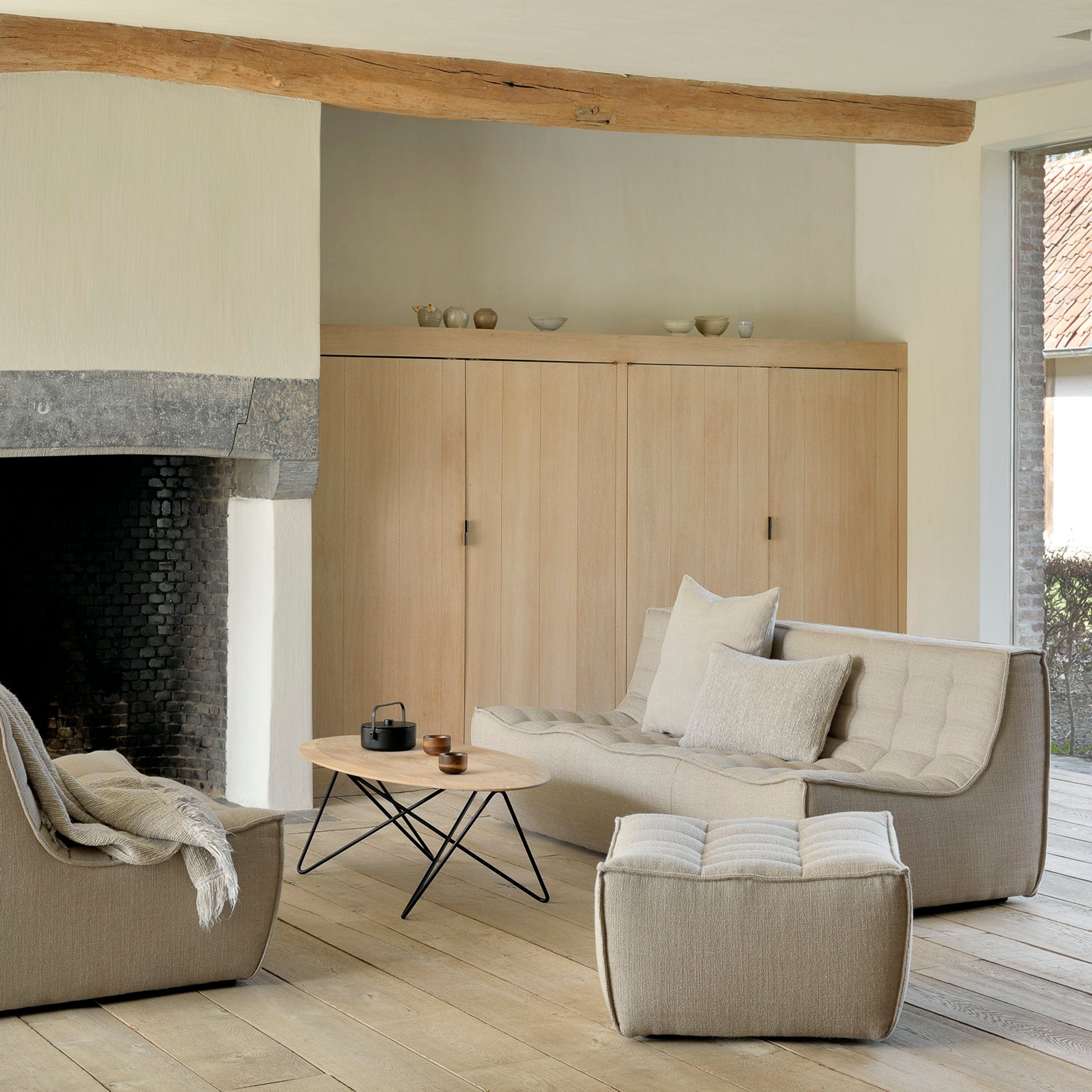 Ethnicraft Furniture N701 Sofa, Footstool