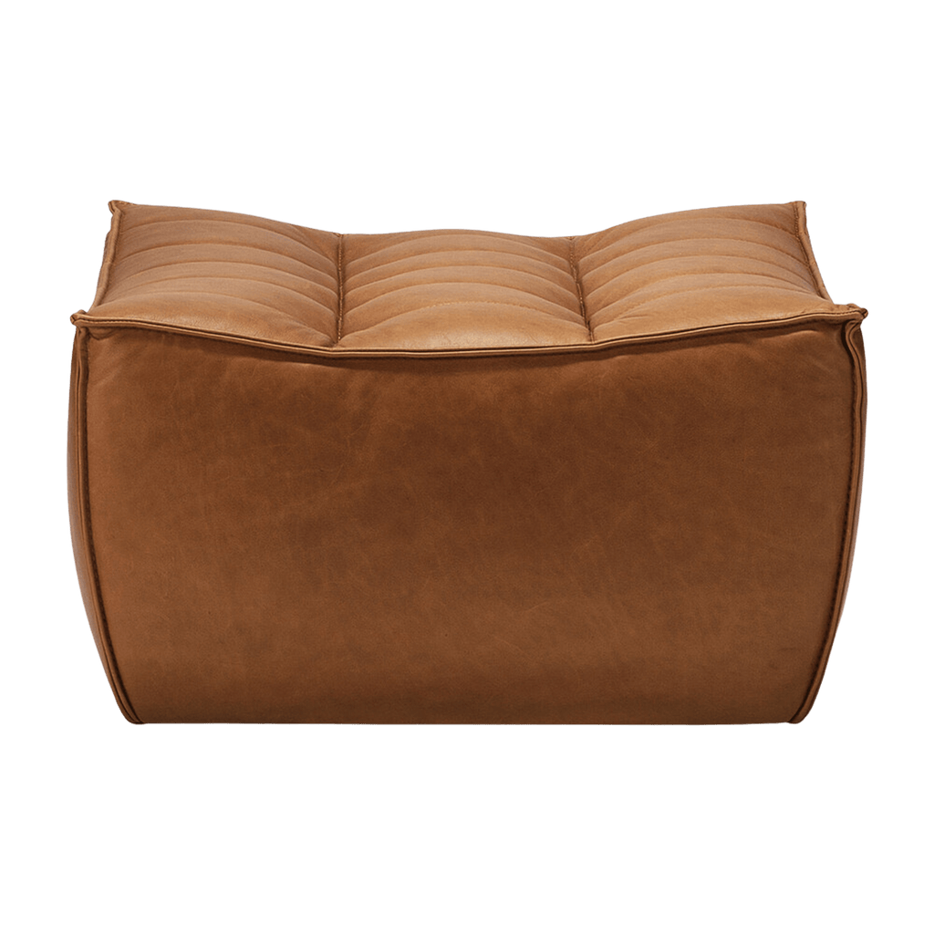 Ethnicraft Furniture Leather N701 Sofa, Footstool