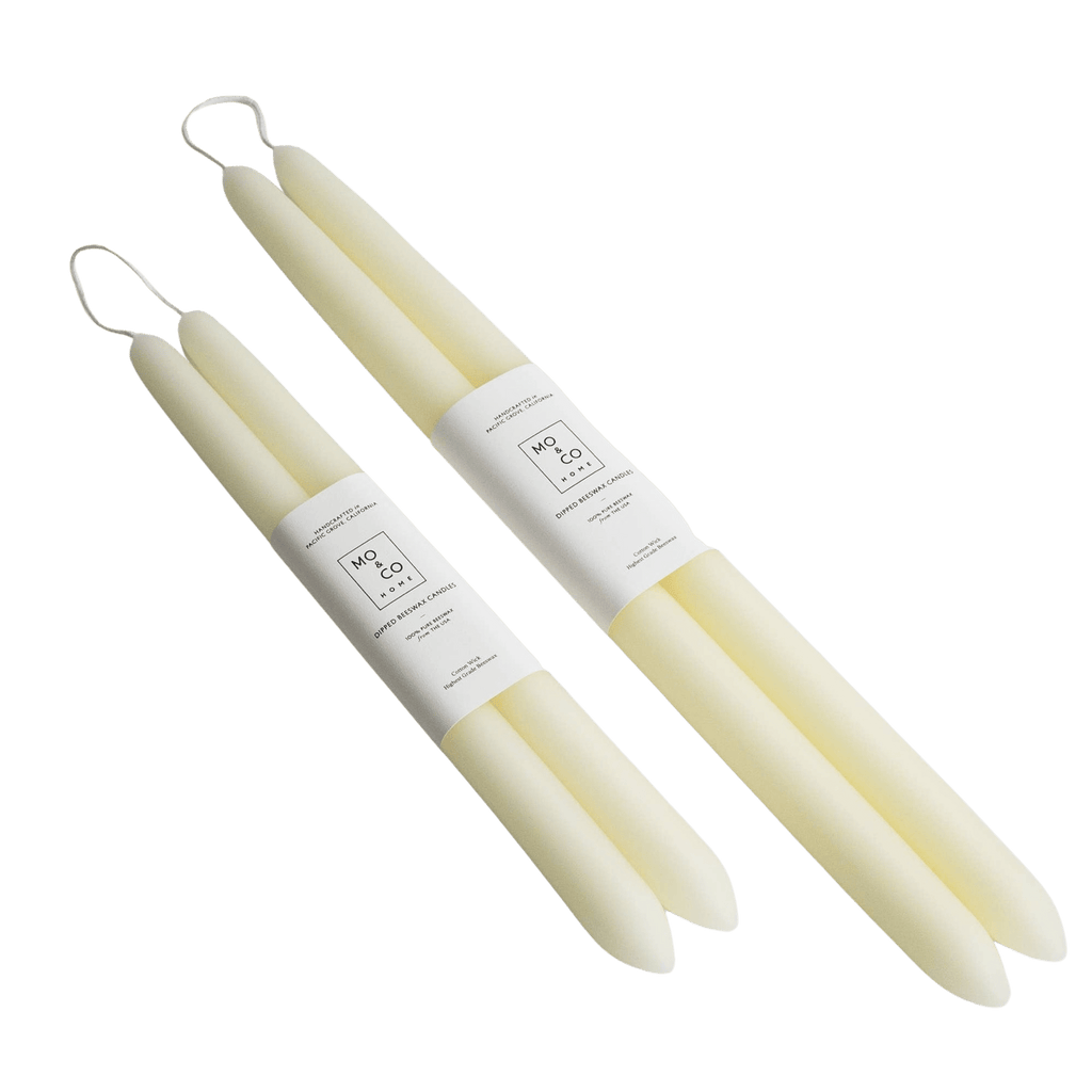 Mo&Co Home Candle Natural White Beeswax Dipped Taper Candles