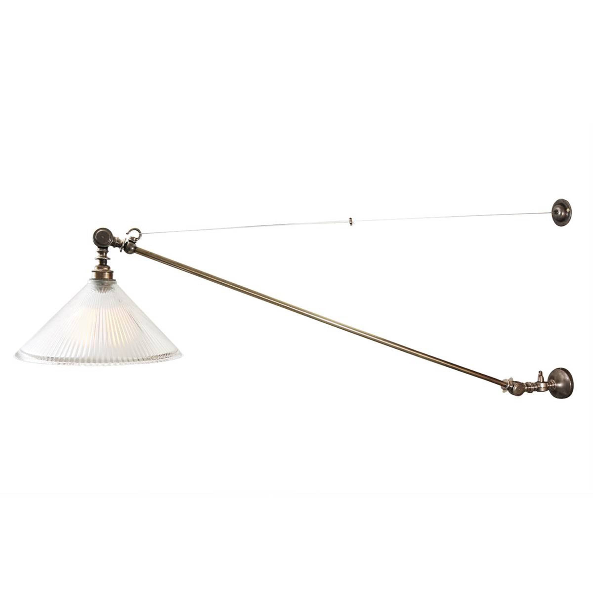 Mullan Lighting Lighting Antique Silver Nyx Adjustable Coolie Glass Wall Light
