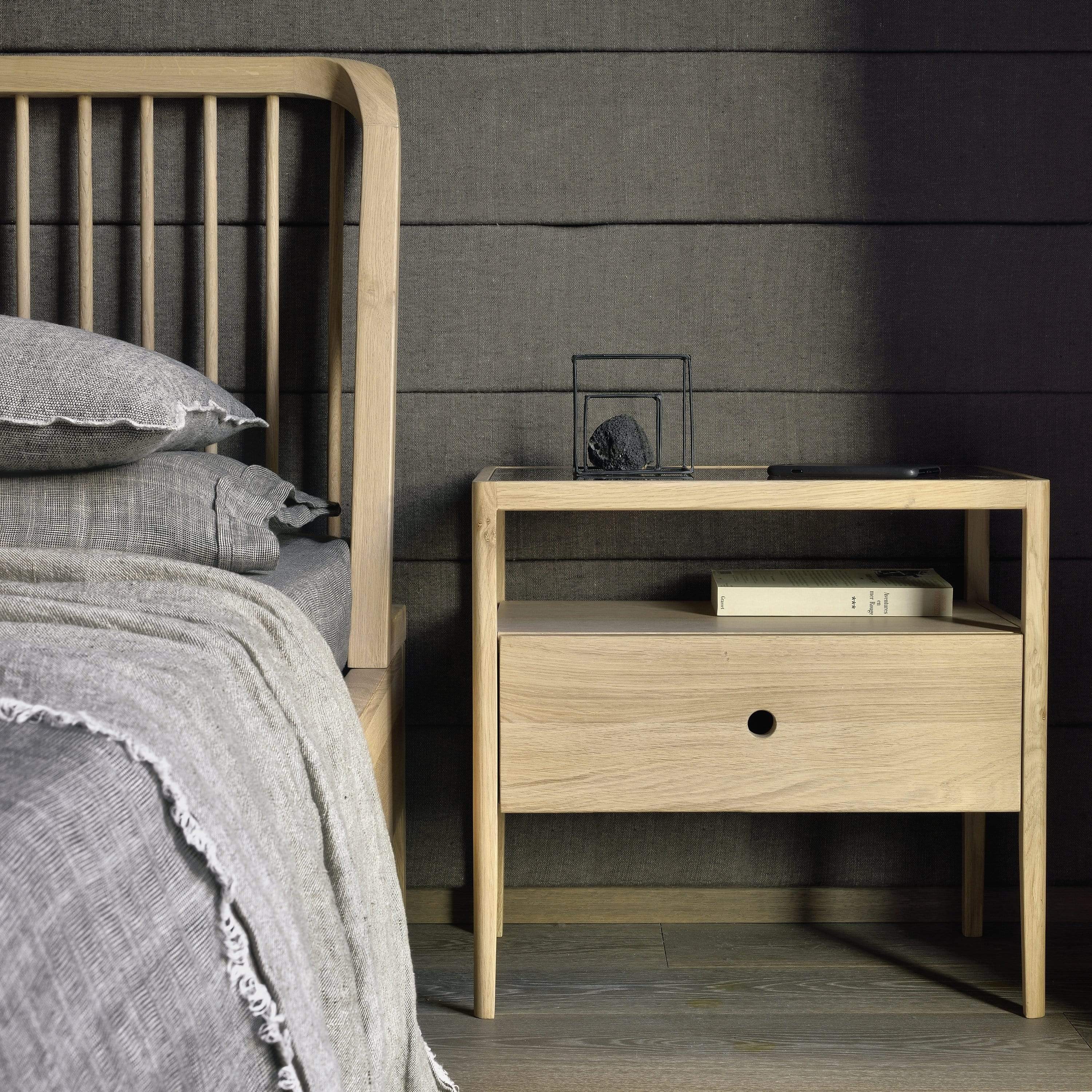 Ethnicraft Furniture Oak Spindle Bedside Table