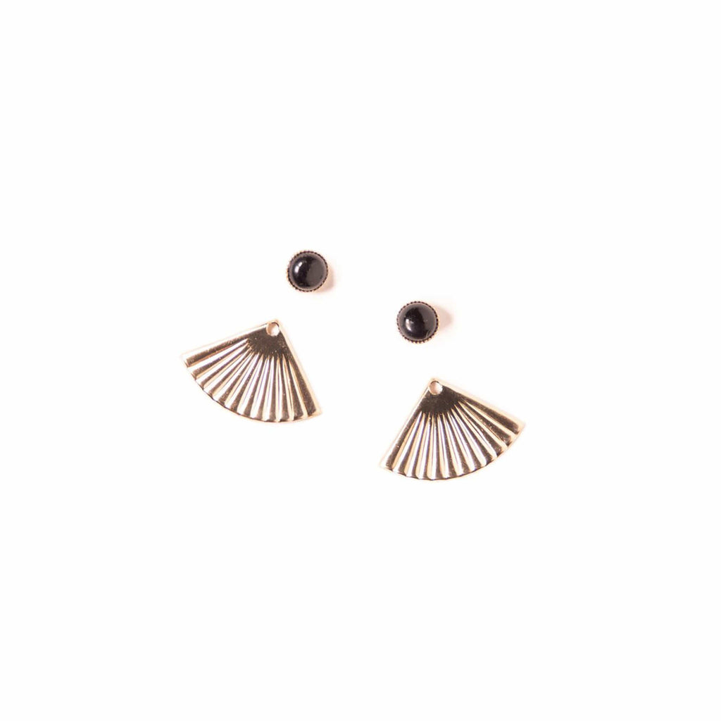 Michelle Starbuck Designs Jewelry Onyx Mini Pleat Jacket Earrings