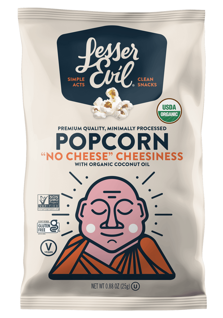 LesserEvil Popcorn Organic Popcorn, "No Cheese" Cheesiness .88 oz