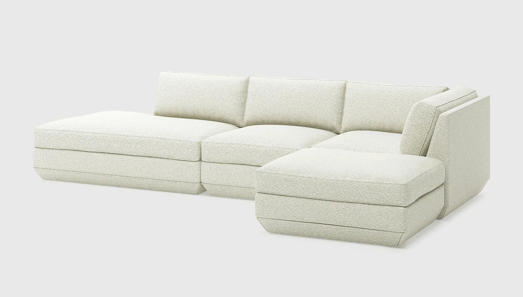 Gus Modern Furniture 4-PC Lounge Sectional, Right Facing B / Copenhagen Fossil Podium Modular Sofa